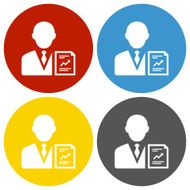 Businessman icon on circle buttons N27