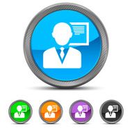 Businessman icon on circle buttons N29