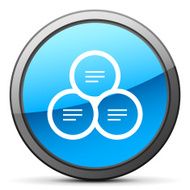 Venn Diagram icon on a round button N37