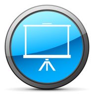 Projector Screen icon on a round button N36