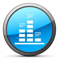 Bar Graph icon on a round button N131