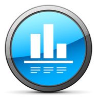 Bar Graph icon on a round button N132
