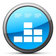 Bar Graph icon on a round button N133