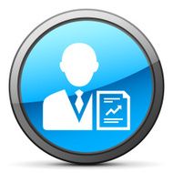 Businessman icon on a round button N138
