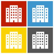 Office Building icon on square buttons N14