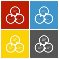 Venn Diagram icon on square buttons N8