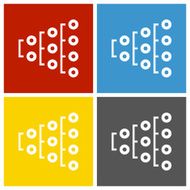 Flowchart icon on square buttons N30