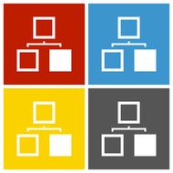 Organization Chart icon on square buttons N7