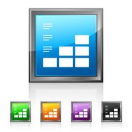 Bar Graph icon on square buttons N38