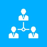 Leadership icon on a blue background N3