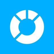 Donut Chart icon on a blue background N6