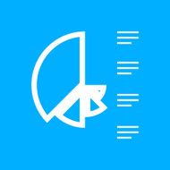 Coxcomb Chart icon on a blue background N4