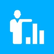 Businessman icon on a blue background N17