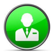 Businessman icon on a round button N139