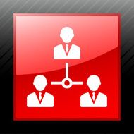 Leadership icon on a square button N6