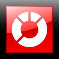 Donut Chart icon on a square button N25