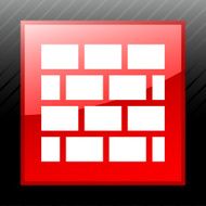 Wall icon on a square button N17