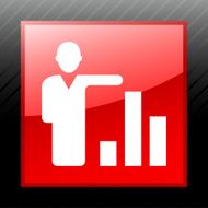 Businessman icon on a square button N62