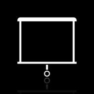 Projector Screen icon on a black background N9