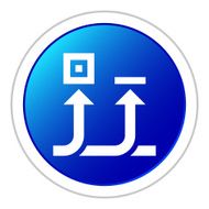 Conveyor icon on a round button N31