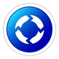 Chevron Chart icon on a round button N55