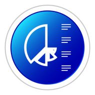 Coxcomb Chart icon on a round button N24