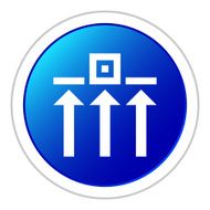 Logistics icon on a round button N42