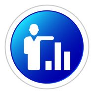 Businessman icon on a round button N143