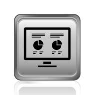 Computer Monitor icon on a square button N27