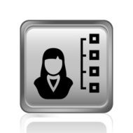Businesswoman icon on a square button N18