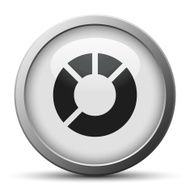 Donut Chart icon on a silver button N7