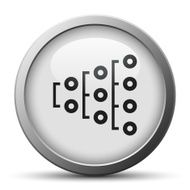 Flowchart icon on a silver button N12