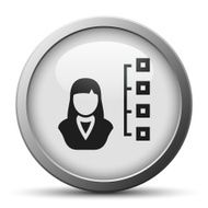 Businesswoman icon on a silver button N5