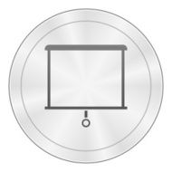 Projector Screen icon on a round button N44