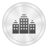 Office Building icon on a round button N53