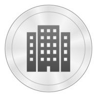 Office Building icon on a round button N54