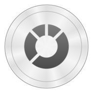 Donut Chart icon on a round button N59
