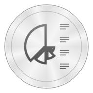 Coxcomb Chart icon on a round button N26