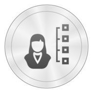 Businesswoman icon on a round button N40