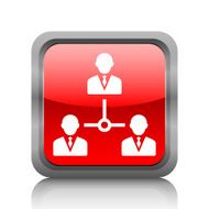 Leadership icon on a square button N8