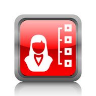 Businesswoman icon on a square button N19