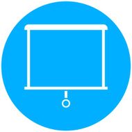 Projector Screen icon on a round button N46