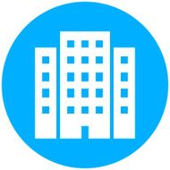 Office Building icon on a round button N56