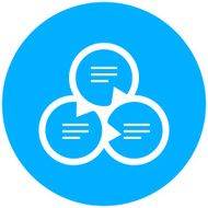 Venn Diagram icon on a round button N42