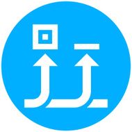 Conveyor icon on a round button N33