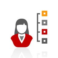 Businesswoman icon on a white background N26