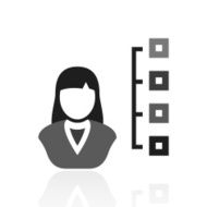 Businesswoman icon on a white background N27