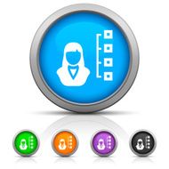 Businesswoman icon on round buttons N10