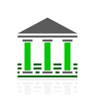 Bank icon on a white background N45