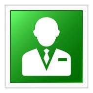 Businessman icon on a square button N67